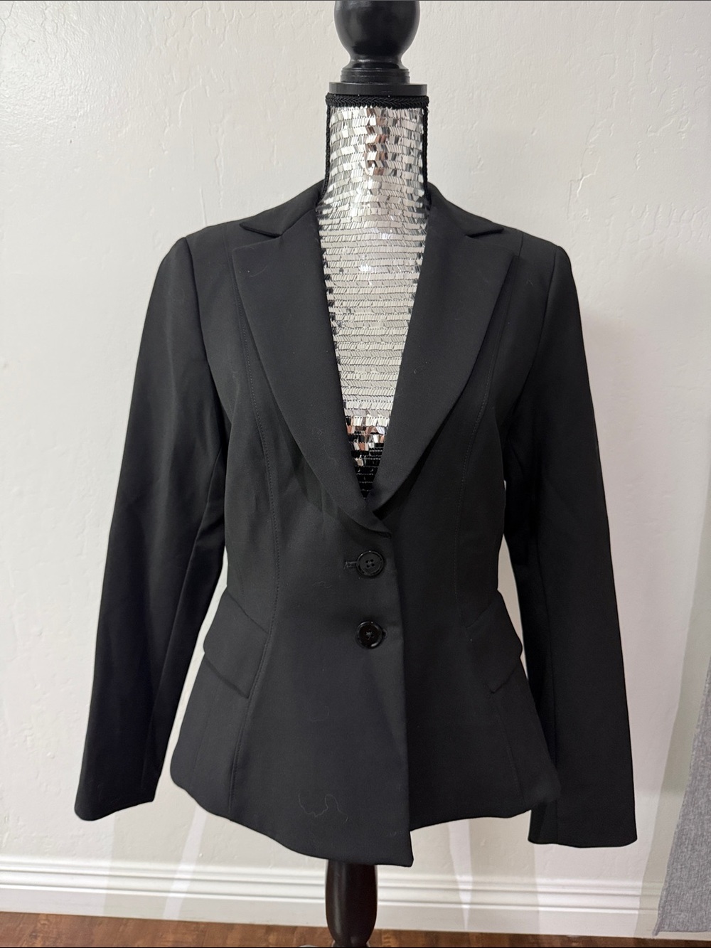 White House Black Market Black Tailored Two-Button Blazer